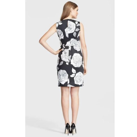 Kate Spade Aires Abbey Rose Floral Black and White Print Sheath Dress - 4 - Picture 2 of 13